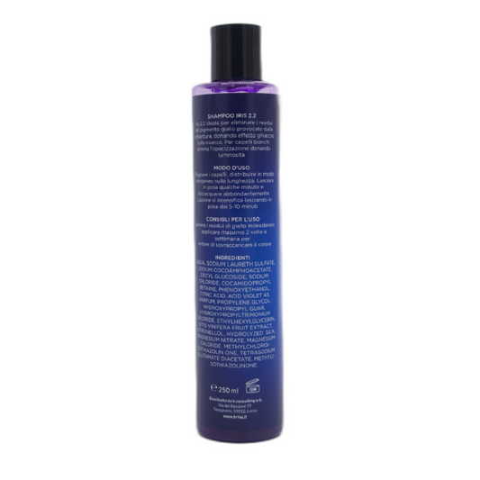 Shampoo Iris 2.2 - Antigiallo per Capelli Bianchi e Biondi - 250 ml