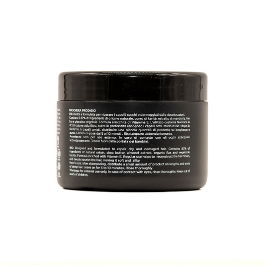 Maschera Prodigio - Per Capelli Secchi Crespi e Danneggiati - Arricchita con VITAMINA E - 250 ml