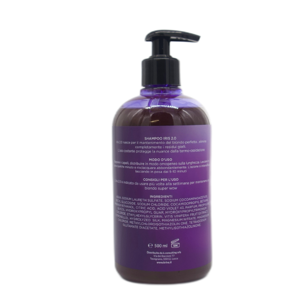 Shampoo Iris 2.0 - Antigiallo per  Capelli Biondi - 500 ml